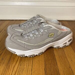Skechers D'Lites Shoes Womens Size 8.5 Beige Mule Slip On Comfort SN 119124